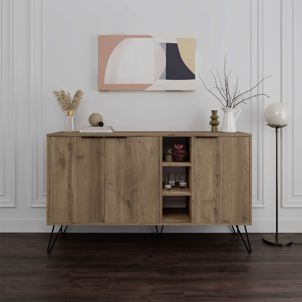 Decortie Clara Dark Oak Effect Console Sideboard Image 4