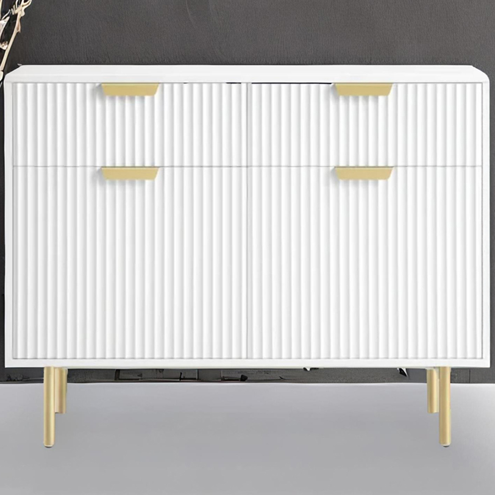 Kosy Koala 2 Door 2 Drawer White and Gold Side Cabinet Image 1