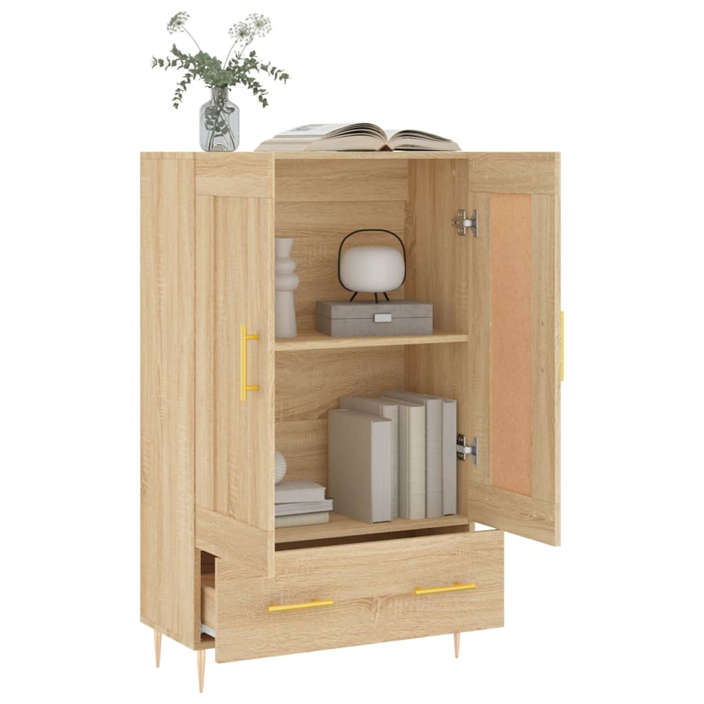 vidaXL 2 Door Single Drawer Sonoma Oak Highboard Image 4