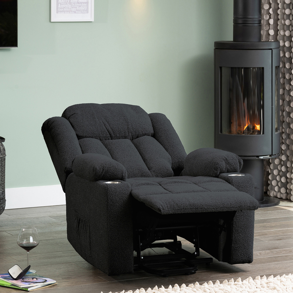 Artemis Home Redding Dark Grey Massage and Heat Dual Motor Electric Lift Assist Recliner Chair Image 3