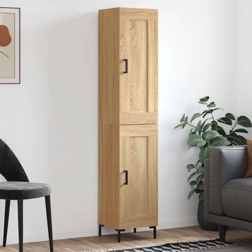 vidaXL 2 Door Sonoma Oak Highboard Image 1