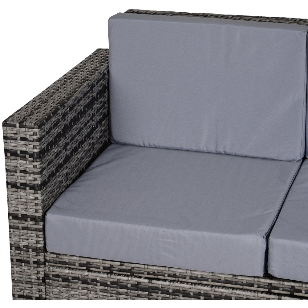 Outsunny 2 Seater Grey Rattan Padded Garden Loveseat Image 3