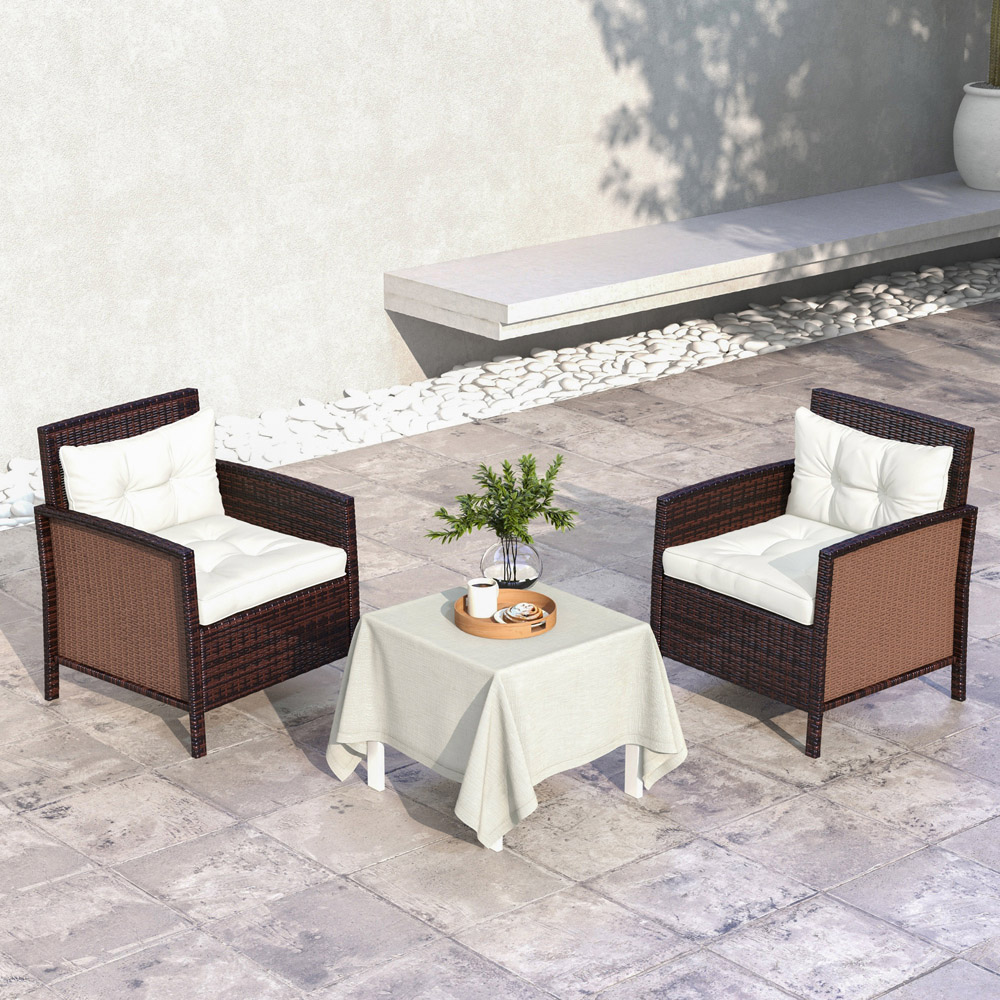 Outsunny White Seat Cushion Replacement Set of 4 Image 2