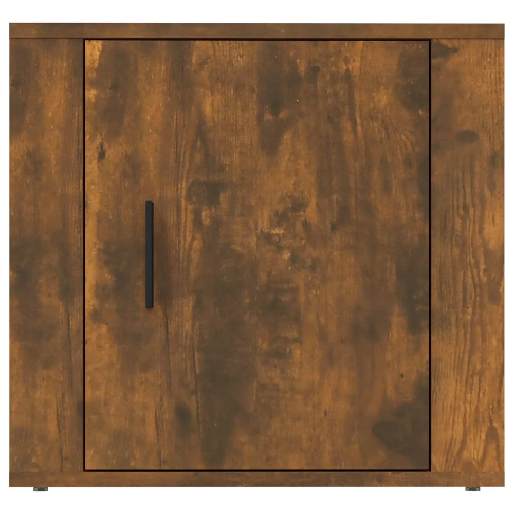 vidaXL Single Door Smoked Oak Wooden Bedside Cabinet Image 3
