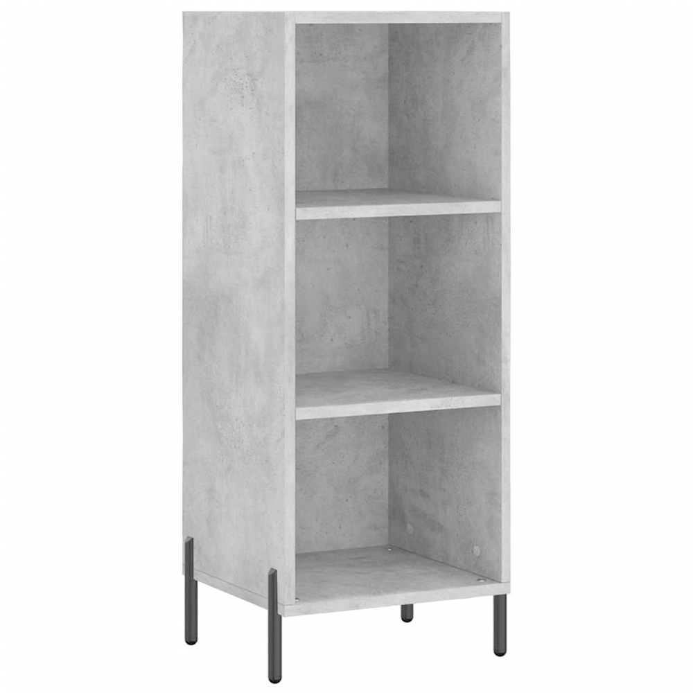 vidaXL Single Glass Door 3 Shelf Concrete Grey Highboard Image 7