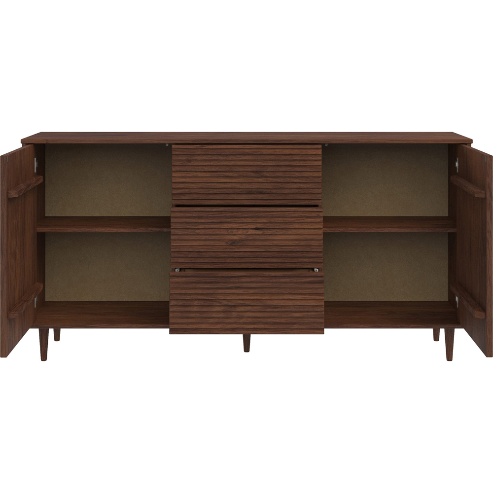 Loft24 Jerzy 2 Door 3 Drawer Brown Sideboard Image 5