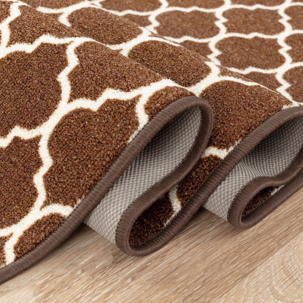 Smart Living Trellis Brown and Cream Gel Back Non-Slip Mat 67 x 220cm Image 4