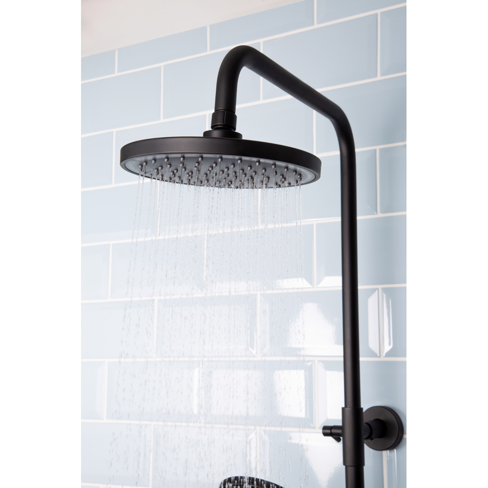 Bristan Buzz Matt Black Thermostatic Waterfall Bar Mixer Shower with Handset Image 3