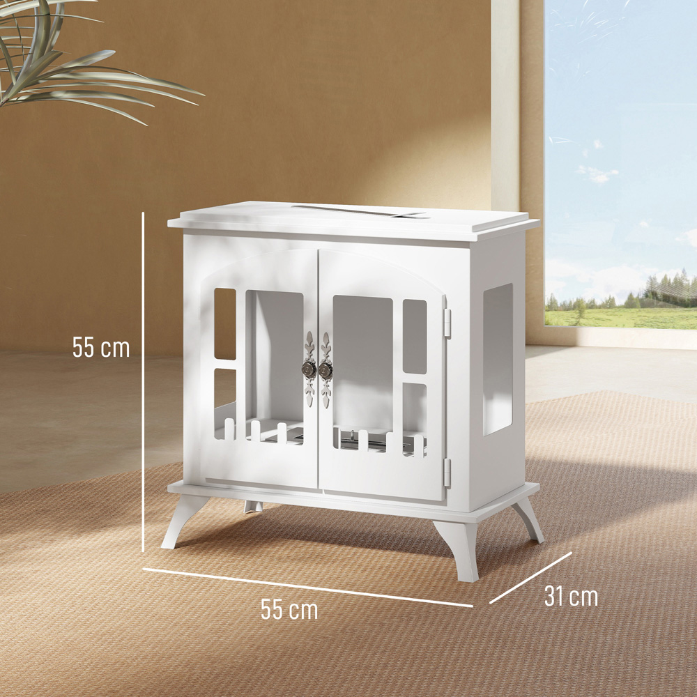 HOMCOM White Freestanding Ethanol Fireplace Stove 900ml Image 9