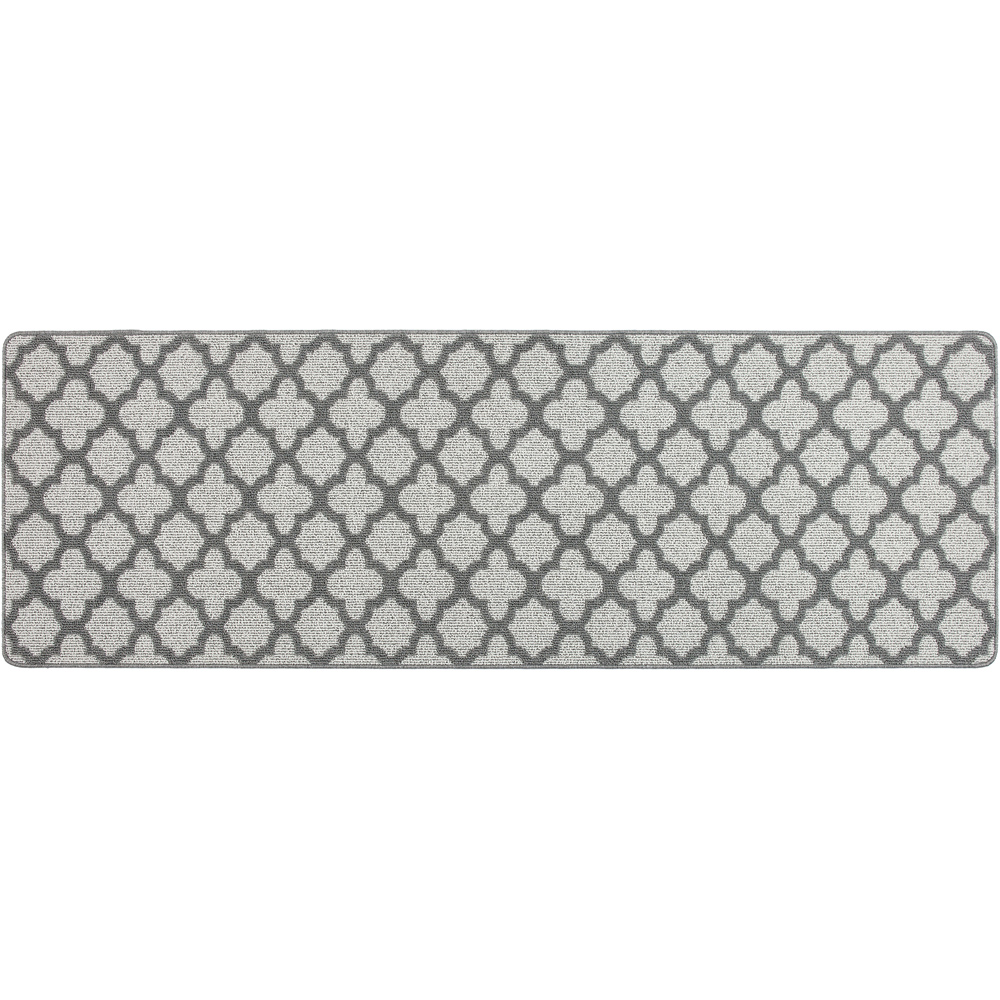 My Mat Silver Moroccan Tile Stain Resistant Runner 67 x 200cm Image 1