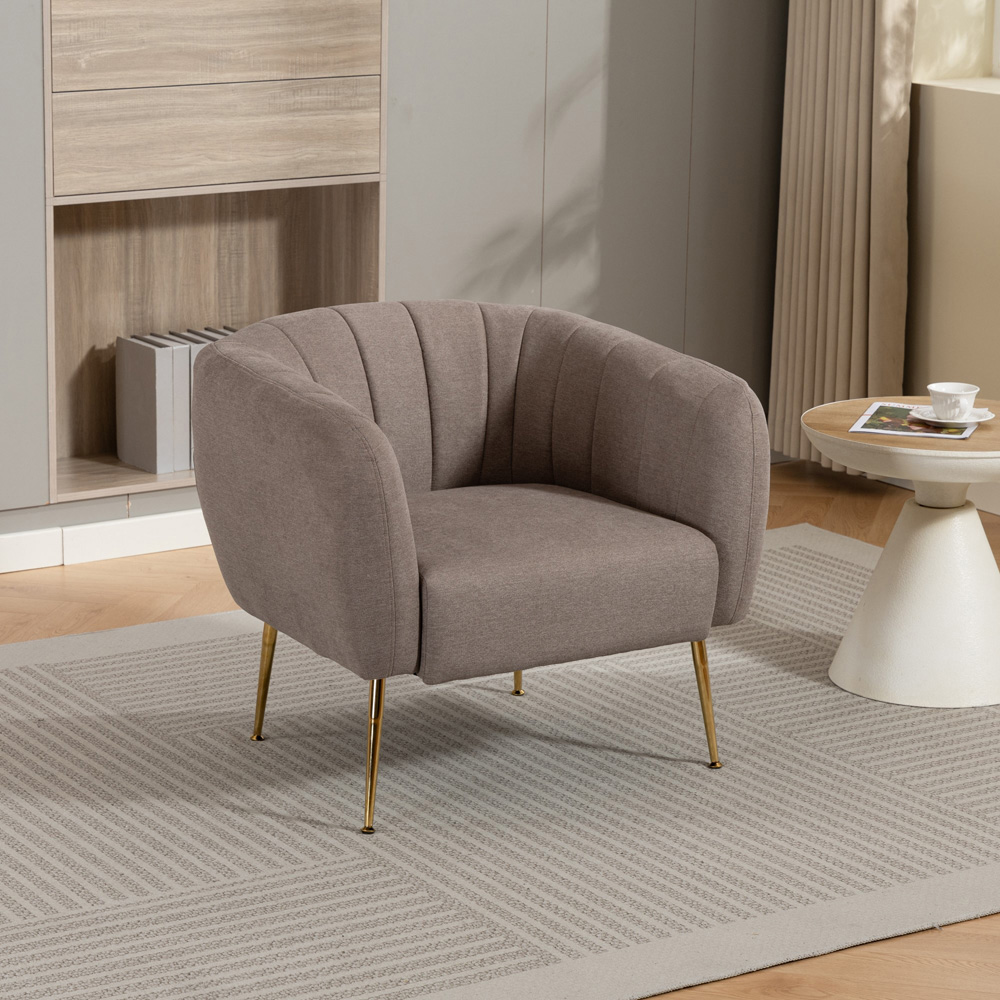 Artemis Home Stanton Brown Fabric Shell Accent Chair Image 7