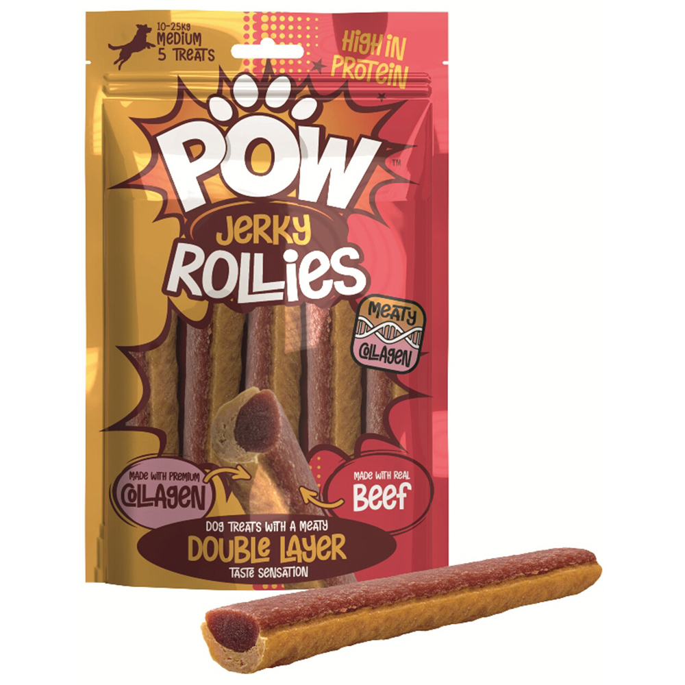 Pow Jerky Rollies Dog Treats Beef Image 1