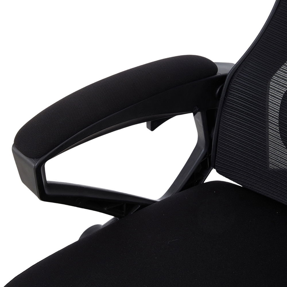 Living and Home Black Mesh High Back Office Chair with Footrest Image 7