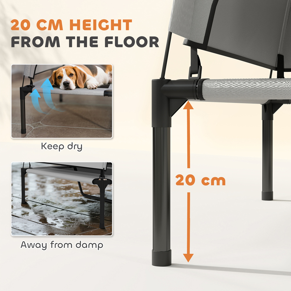 PawHut Medium Portable Elevated Dog Bed with Removable Canopy Image 8