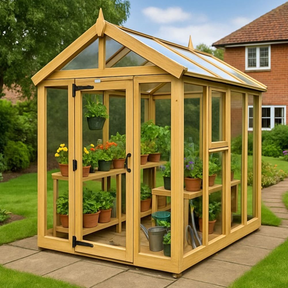 DIY Sheds Pressure Treated Tongue and Groove Timber and Glass 6 x 20ft Greenhouse Image 2