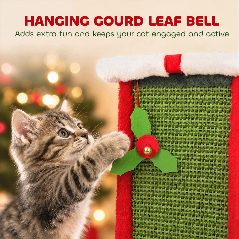 PawHut Green Cat Scratching Post with Bell Toy 81cm Image 8