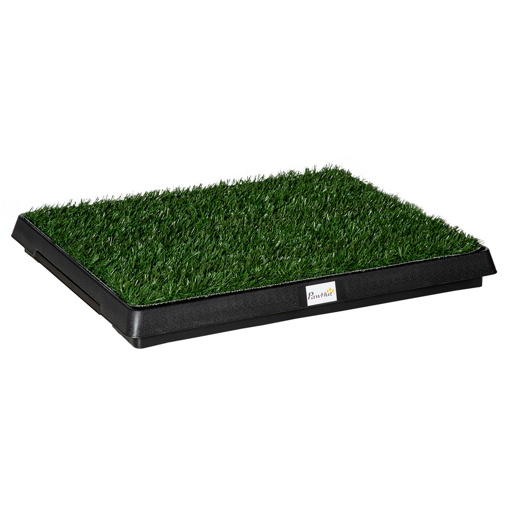 PawHut Pet Dog Potty Training Toilet Grass Mat with Tray Image 1