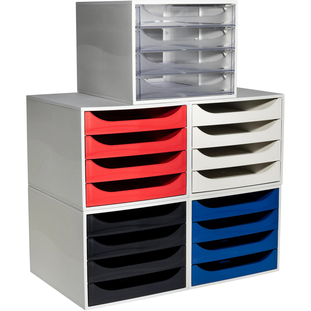 Exacompta EcoBox Office 4 Drawer Night Blue Desk Organiser Image 6