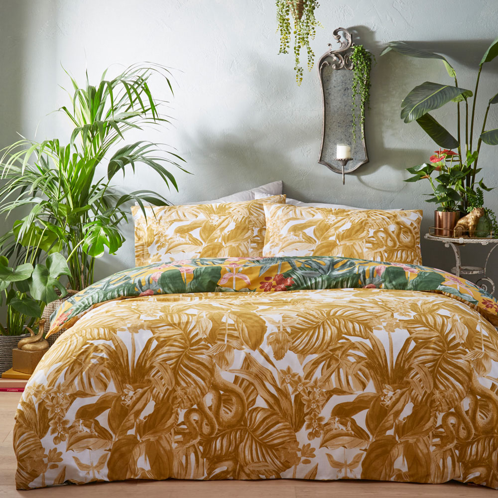 furn. Medinilla Single Mustard Tropical Duvet Cover Set Image 2