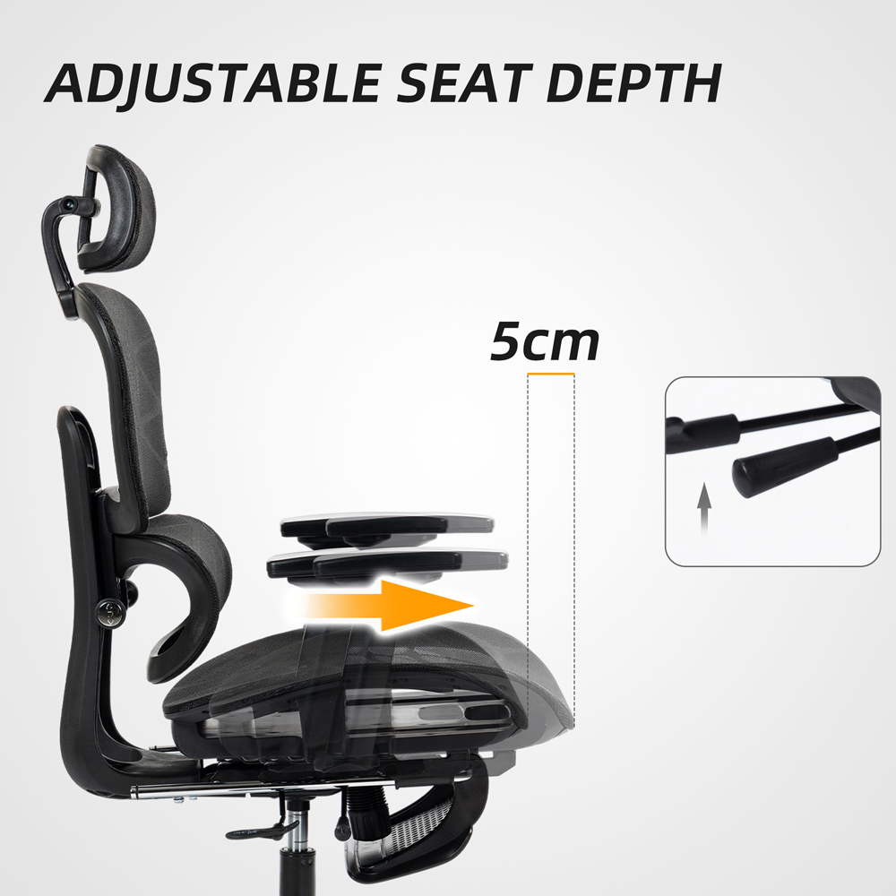 Portland Black Ergonomic Swivel Office Chair Swivel with 3D Armrest Image 5