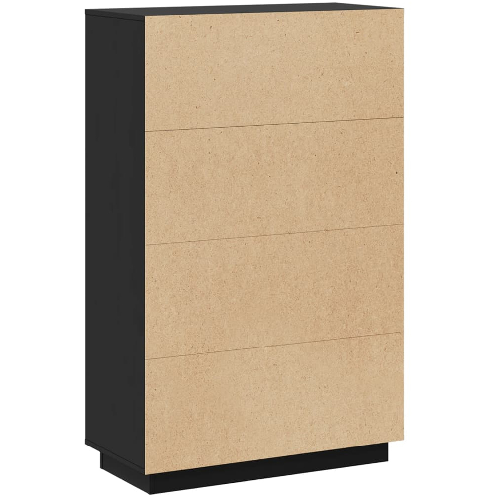 vidaXL 3 Door 3 Shelf Black Solid Pine Wood Highboard Image 7