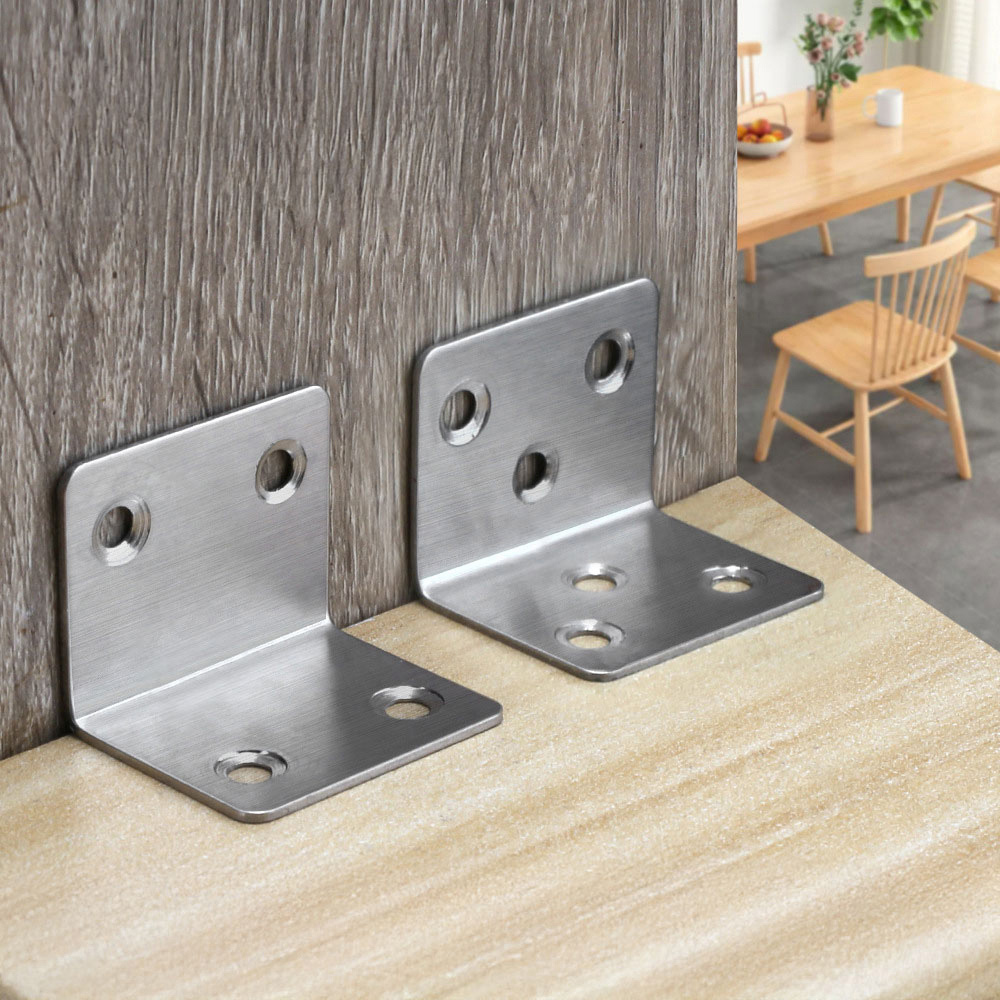 Living and Home 28mm Stainless Steel L-Shaped Heavy-Duty Corner Brace 20 Pack Image 7