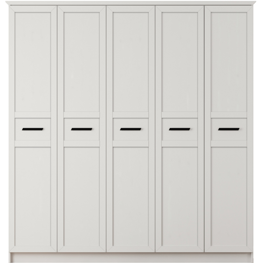 Evu DAISY XL 5 Door White Wardrobe Image 3