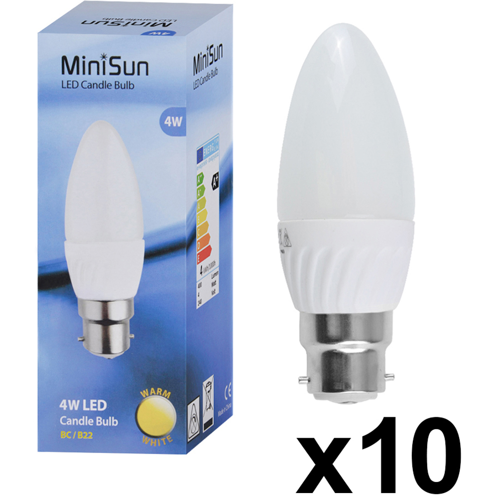 ValueLights 10 Pack B22 Candle LED 4W Warm White 3000K Light Bulbs Image 3