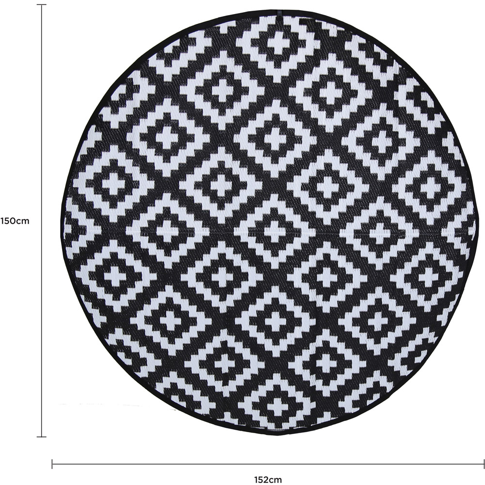 Charles Bentley Diamond Pattern Lightweight Waterproof Indoor/Patio Round Rug Image 4