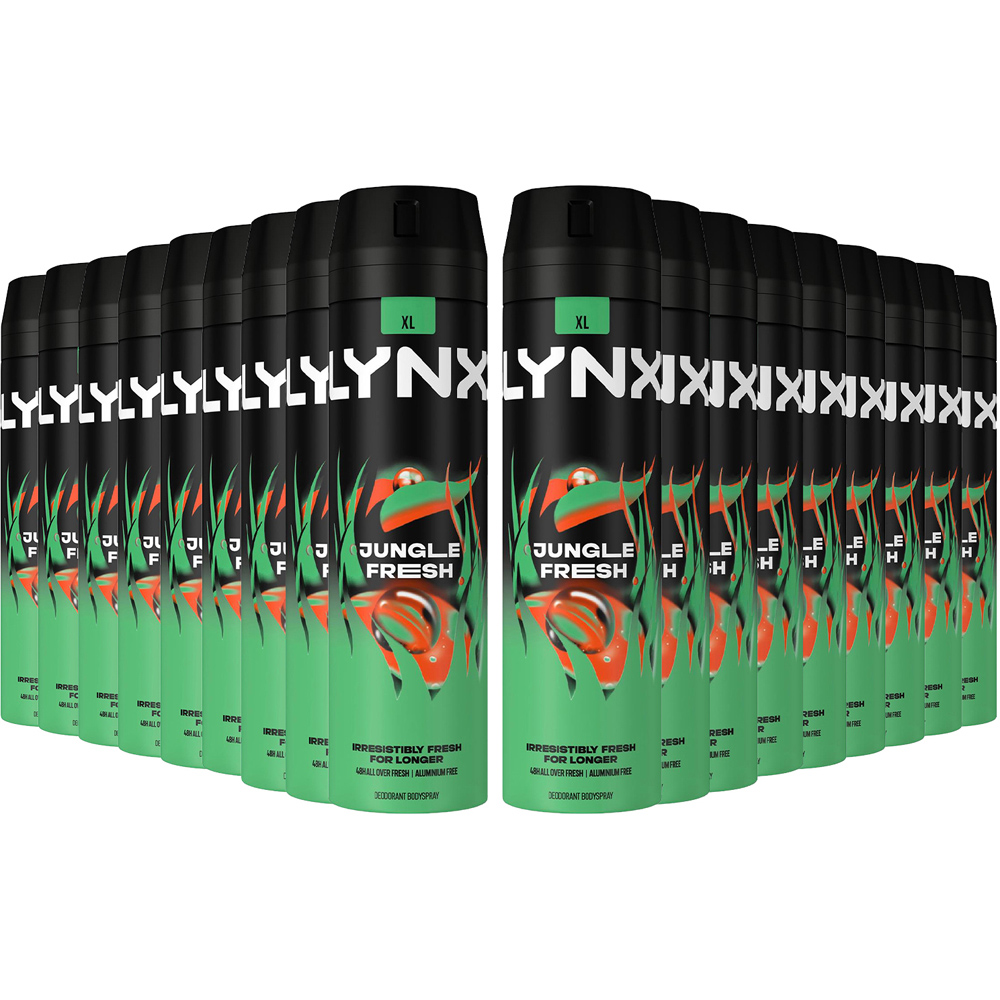 Lynx Body Spray Jungle Fresh 48H High Definition Fragrance Deodorant Spray 200ml 18 Pack Image 1