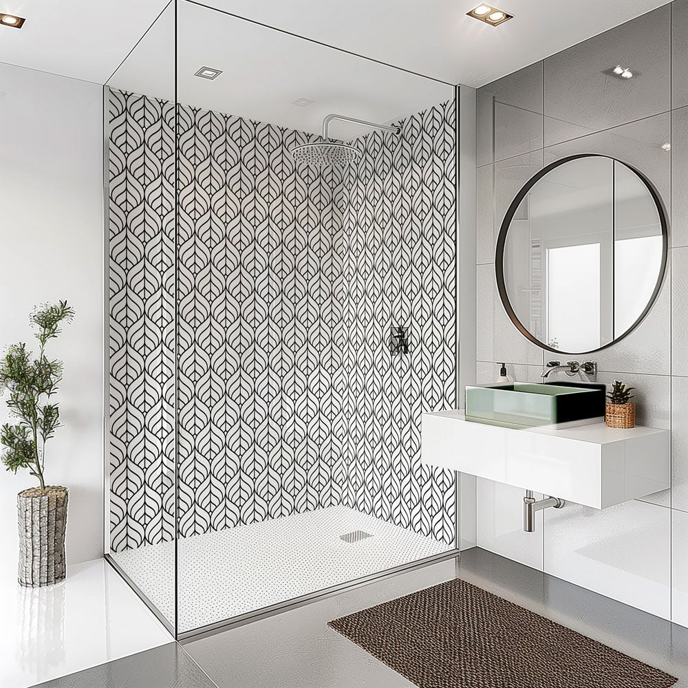 Splashbax Premium Artisan Monochrome Acrylic Bathroom Wall Panel 2400 x 800mm Image 3