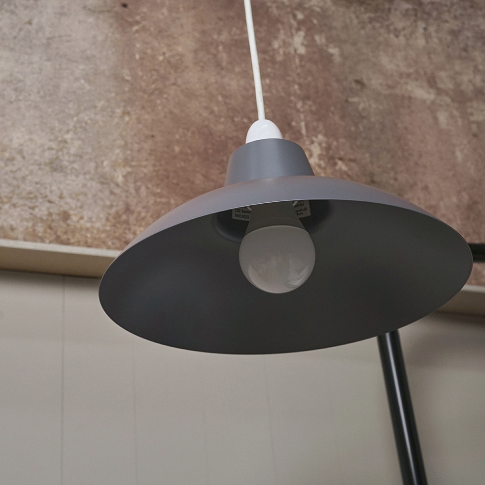 ValueLights Civic Dark Grey Retro Pendant Light Shade Image 5