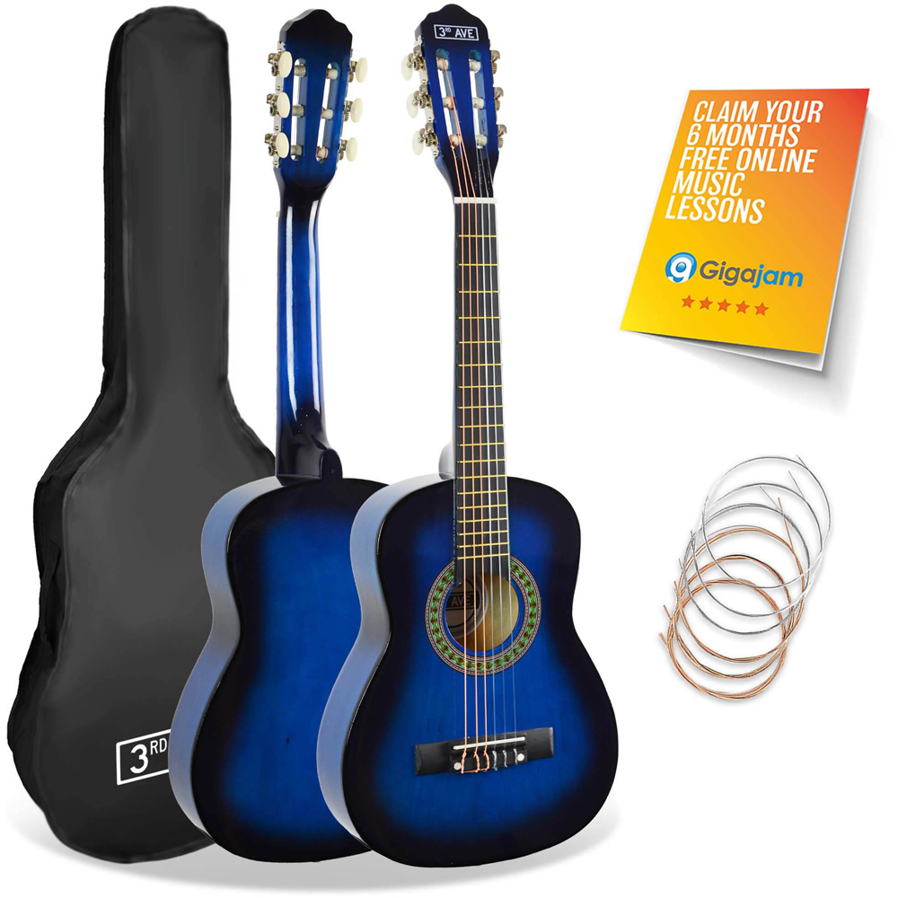 3rd Avenue Blueburst Quarter Size Classical Guitar Set Image 1