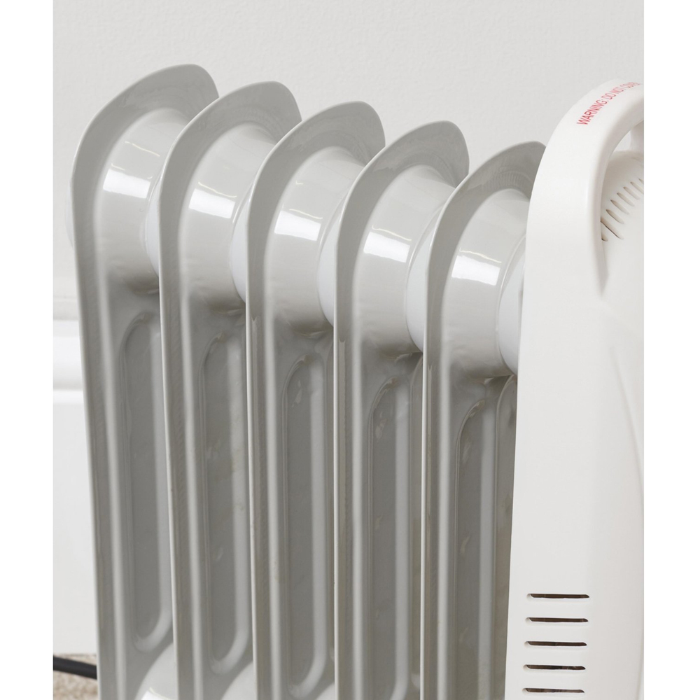 White 6 Fin Mini Oil Filled Radiator Image 4