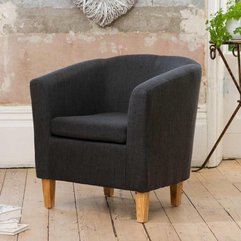 Artemis Home Alderwood Black Hessian Tub Chair Image 3