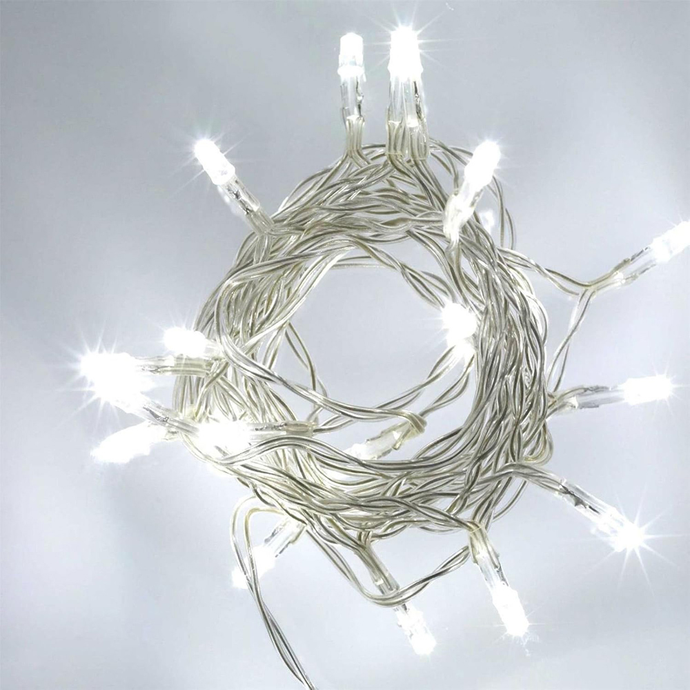 Shatchi 40 White LED Clear Cable Christmas String Light 4m Image 1