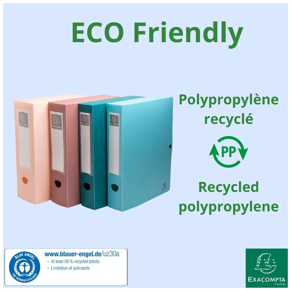 Exacompta Assorted Colour Recycled Snap Back Filing Box 5 Pack Image 8