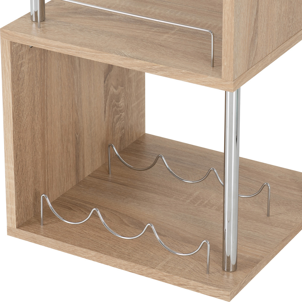 Seconique Charisma Chrome Light Sonoma Oak Home Bar Table Image 5