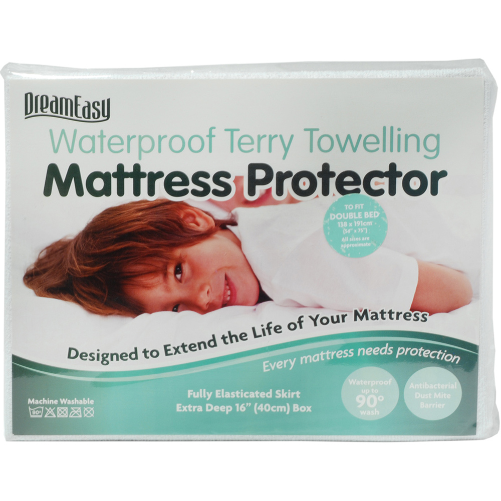 DreamEasy Super King Terry Waterproof Mattress Protector Image 1