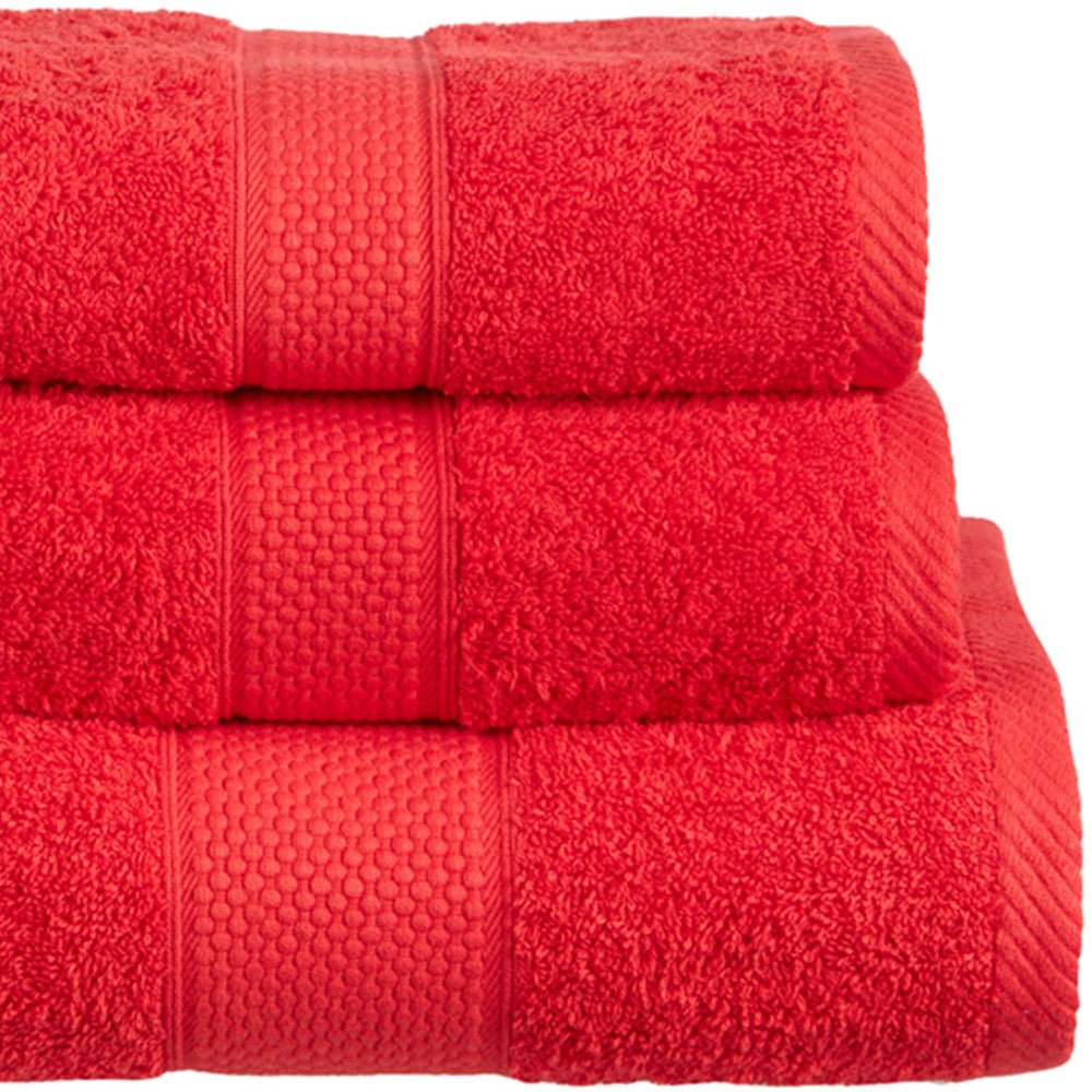 Imperial Ringspun Combed Cotton Red Turkish Hand Towel 2 Pack Image 2