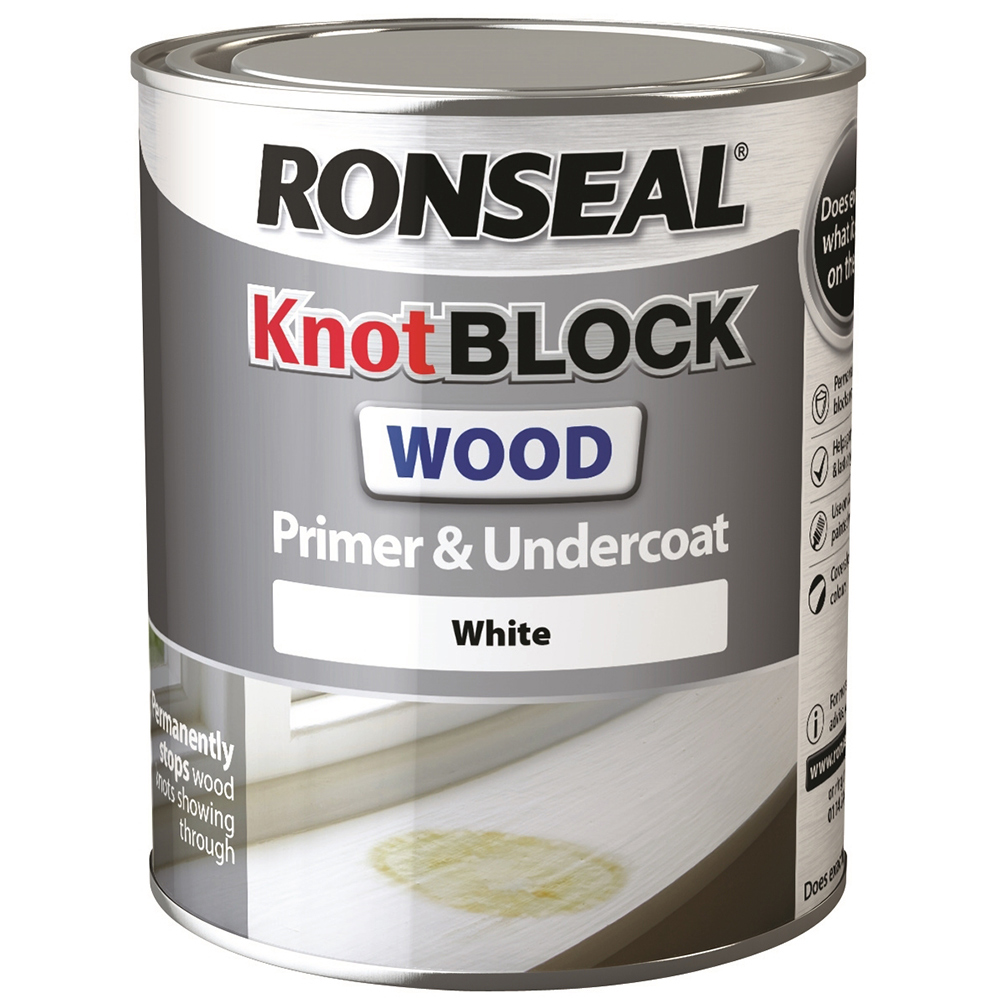Ronseal Knot Block White Wood Primer and Undercoat 750ml Image 2