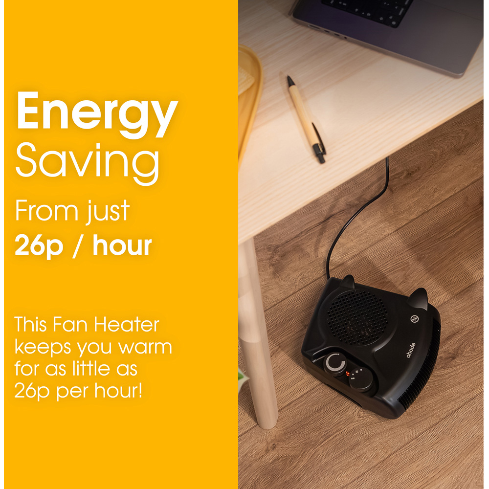 Abode AFH1001B Black Horizontal and Vertical Fan Heater Image 3