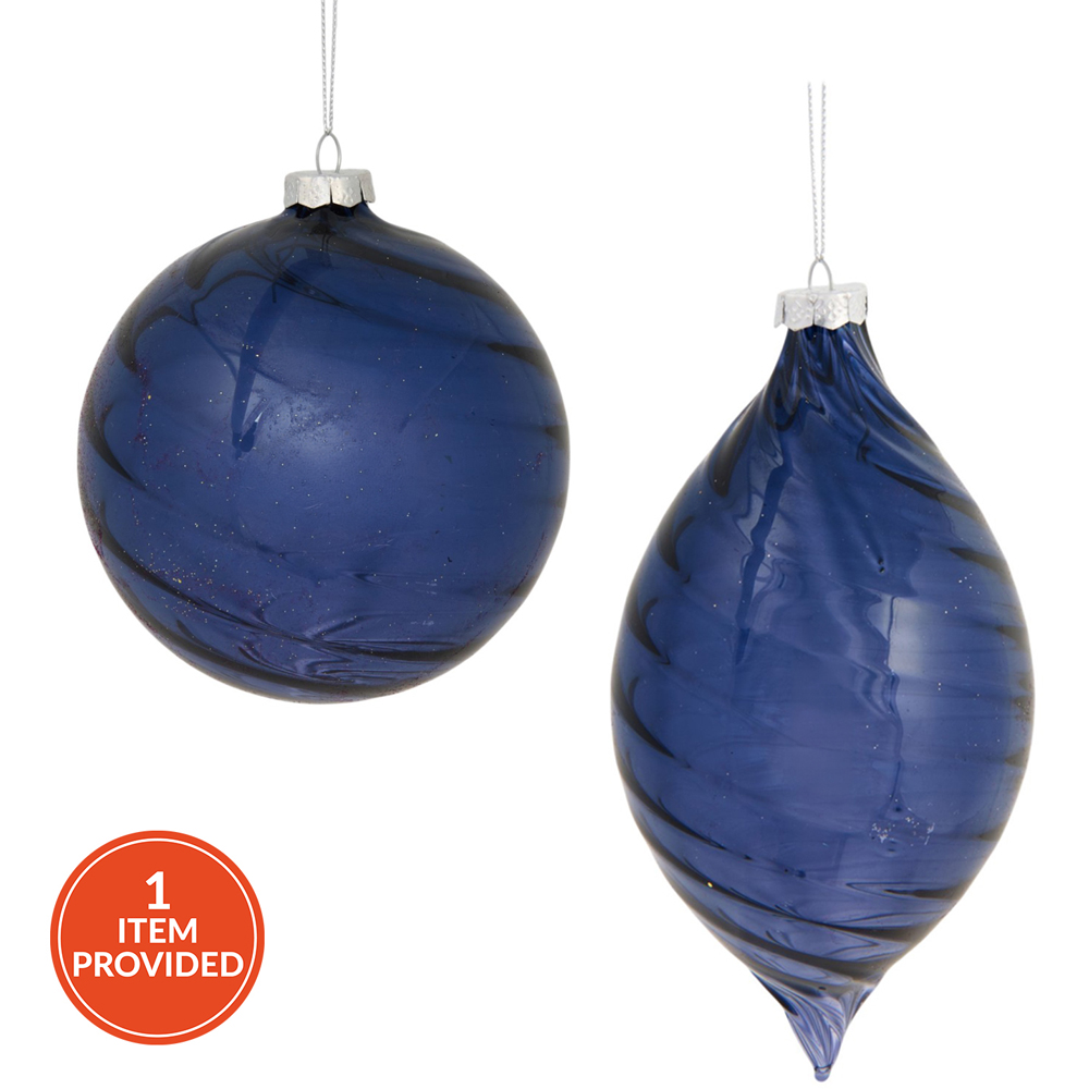 Navy Swirl Bauble Image 1