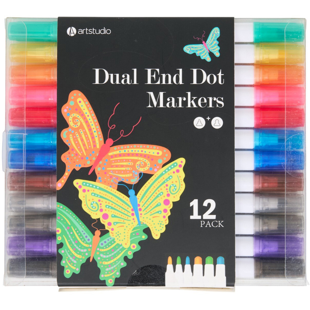 Pack of 12 Dual End Dot Markers Image 1