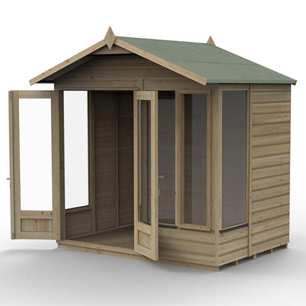 Forest Garden Beckwood 7 x 5ft Single Front Opening Shiplap Apex Summerhouse Image 3
