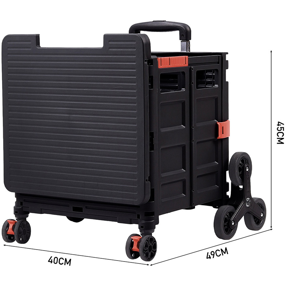 Living and Home Collapsible Utility Crate with Magnetic Lid and Adjustable Handle 55L Image 8