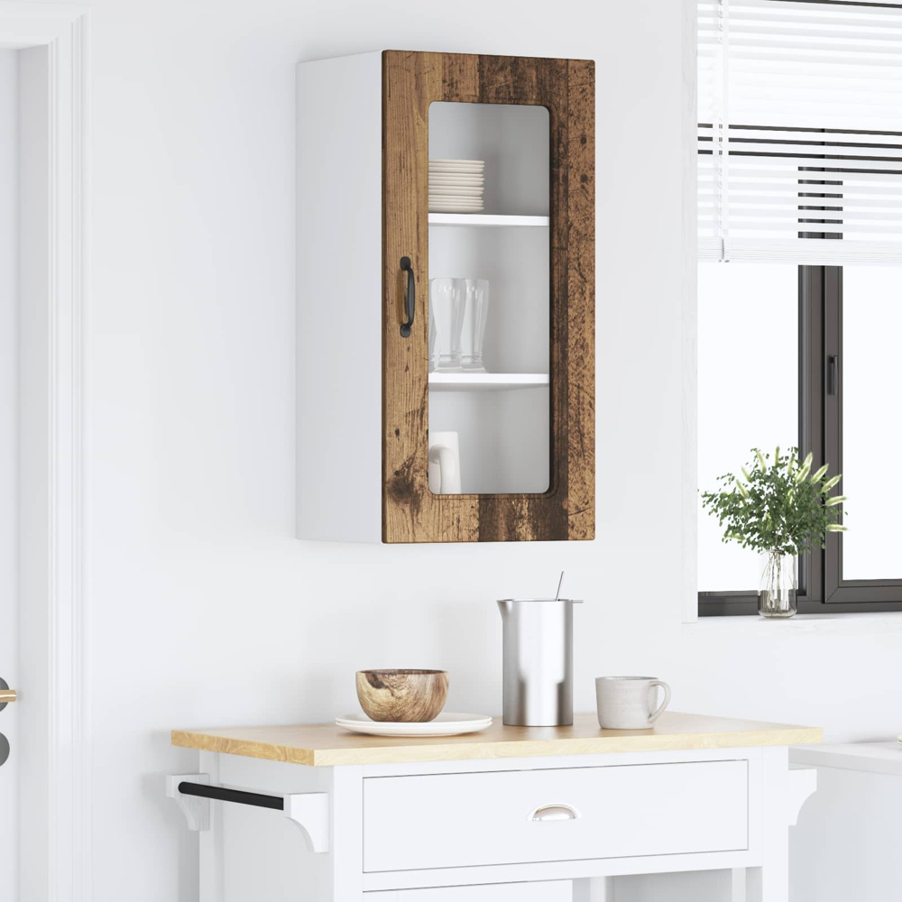 vidaXL Kalmar Single Door Old Wood Wall Kitchen Cabinet Image 9