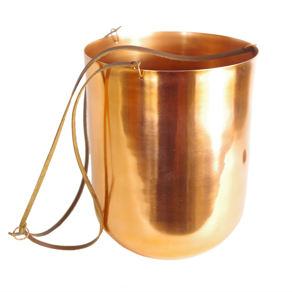 Leaf Copper Hanging Planter 18 x 22cm Image 3
