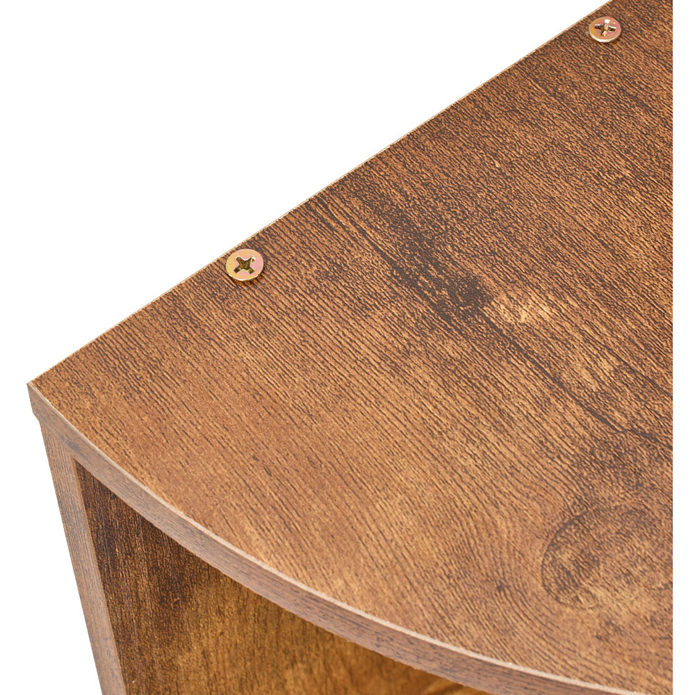 Living and Home 3 Shelf Dark Wood Wall Mounted Corner Shelf Image 5