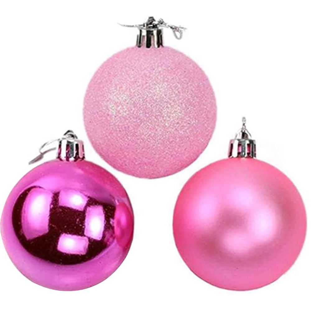 Shatchi 6cm Pink Shatterproof Christmas Bauble 6 Pack Image 2